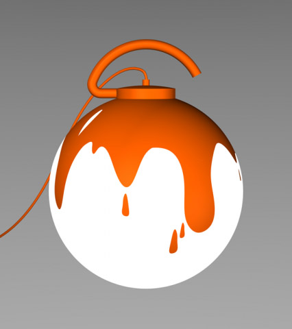 Don Lamparón lámpara con pintura naranja